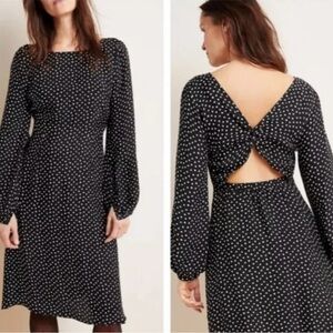 Elegant Black Polka Dot Dress